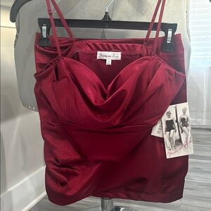 Honey and Rosie Red Satin Dress